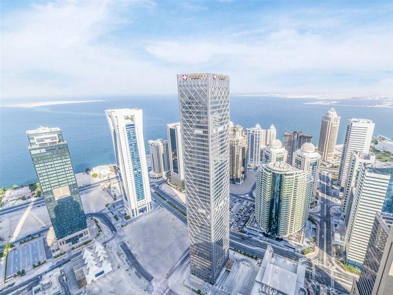 Aleph Doha Residences, Curio Collection By Hilton Εξωτερικό φωτογραφία Aerial view of the West Bay district